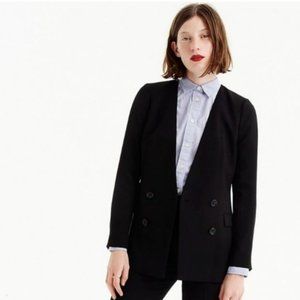 J. Crew French Girl Double Breasted Collarless blazer black 0P